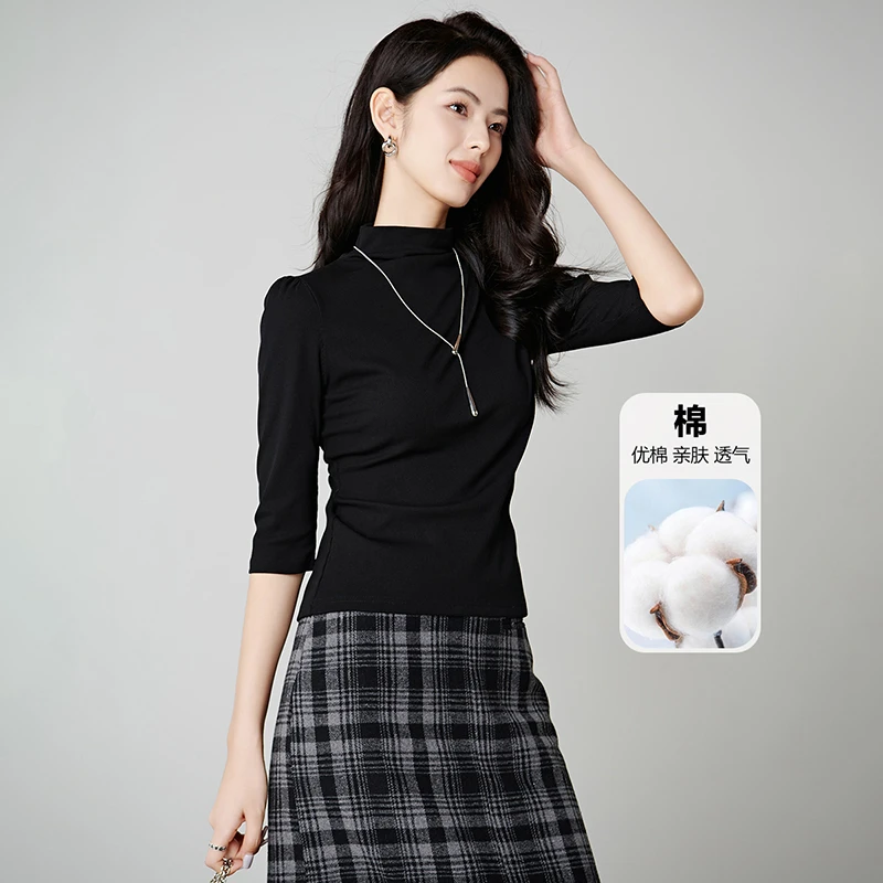 【新品】2025上衣棉质弹力百搭衫女25070850