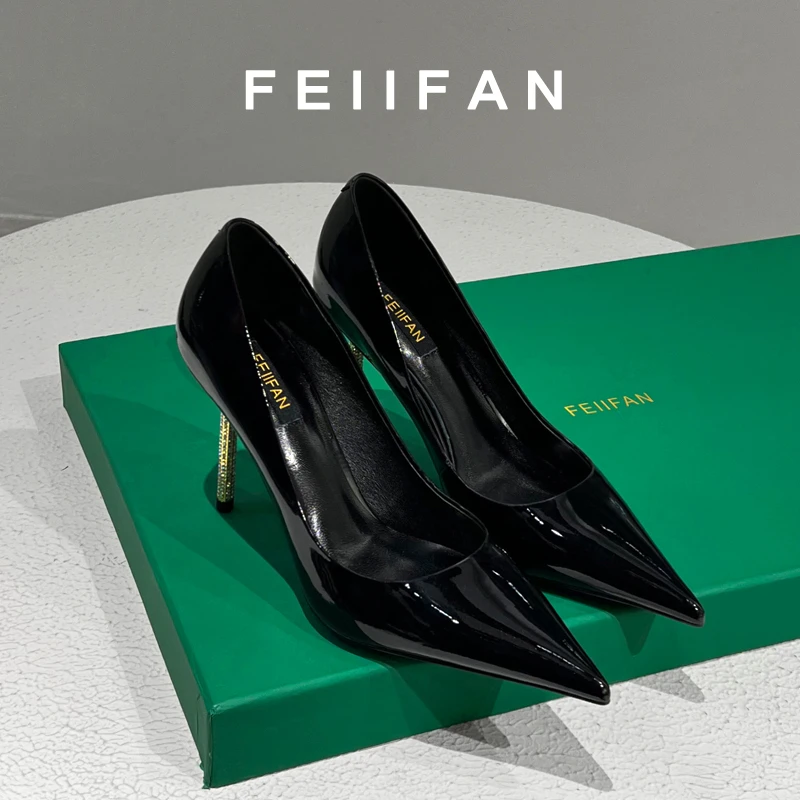 【现货】黑色高跟鞋2025春秋新款细跟高级感尖头气质百搭单鞋女7582