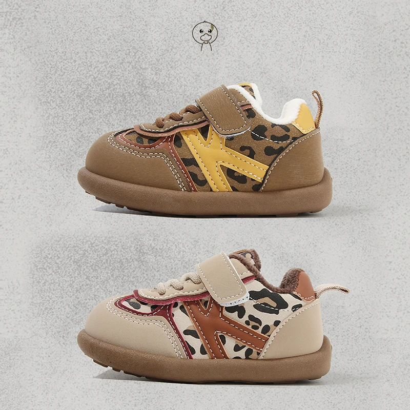 小黄鸭儿童板鞋秋冬男童鞋宝宝棉鞋女童运动鞋幼儿园加绒板鞋H02