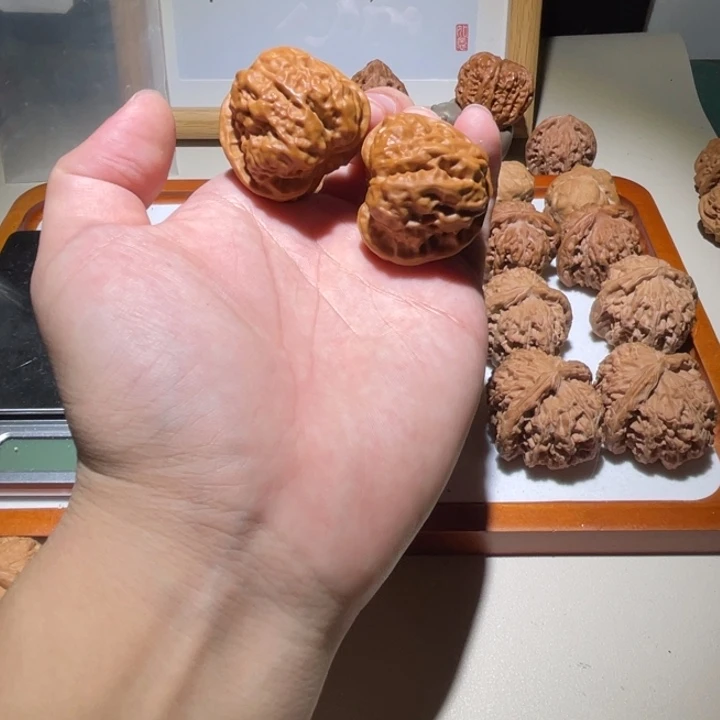 文玩核桃把件37蛤蟆头怀柔红皮