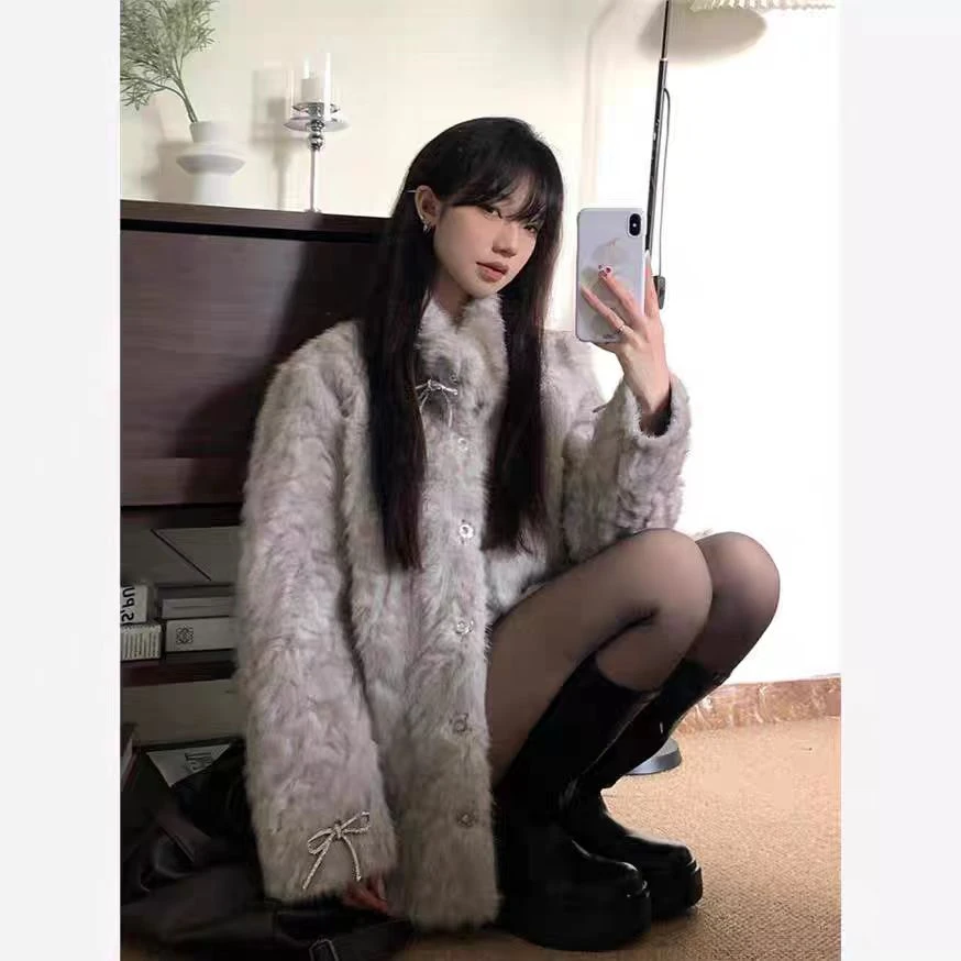 女立领中长款冬季千金风短外ins韩版保暖毛呢外套【C区】3740 C31-1