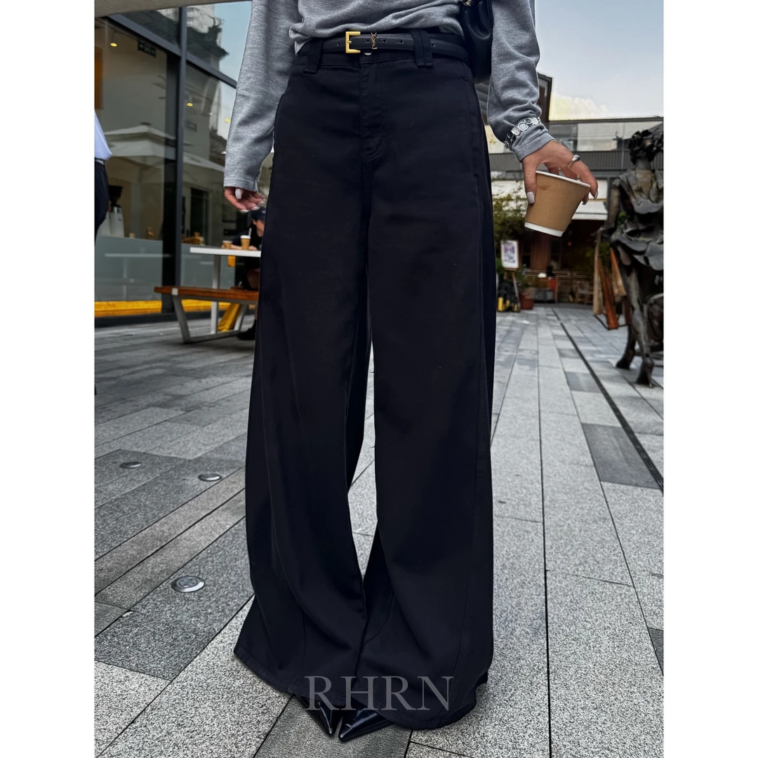 RHRN 质感高腰阔腿裤