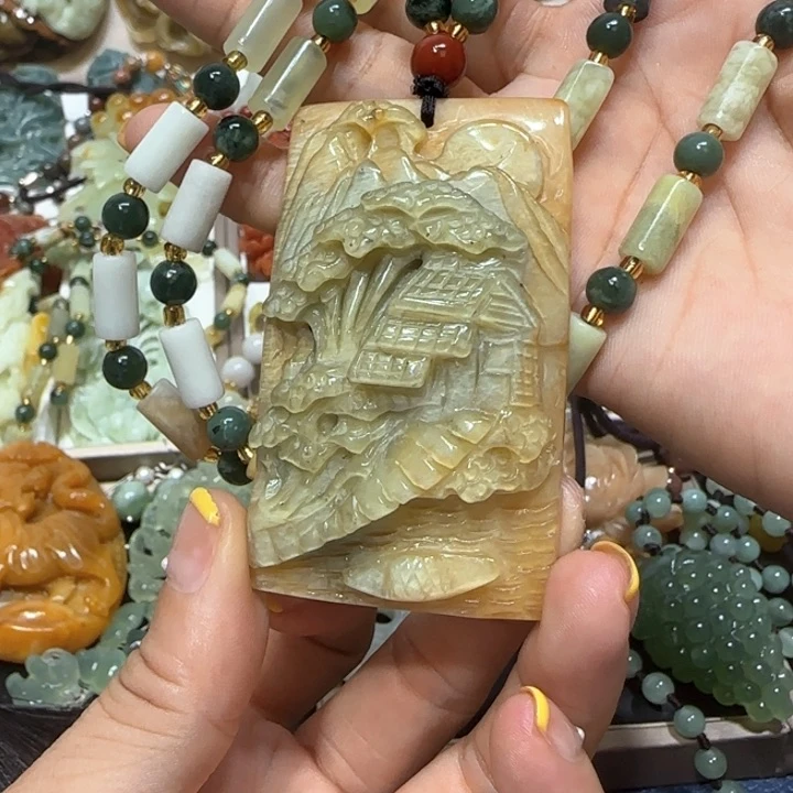 蛇纹石玉未镶嵌吊坠