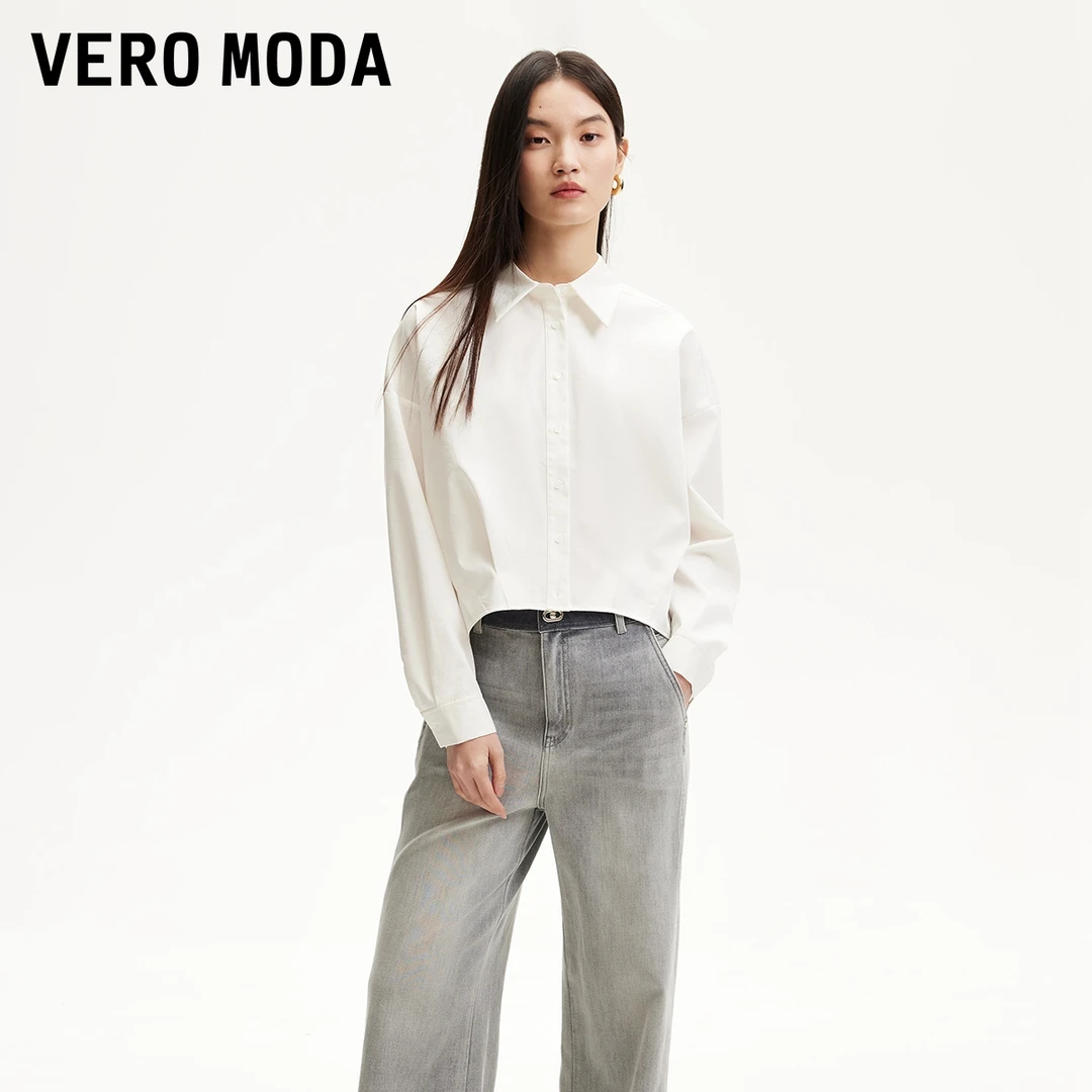 Vero Moda衬衫春游出行小众洋气女装宽松加大前短后长325105034