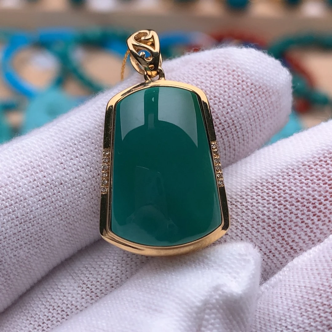 绿松石18K金镶嵌珠宝奇石