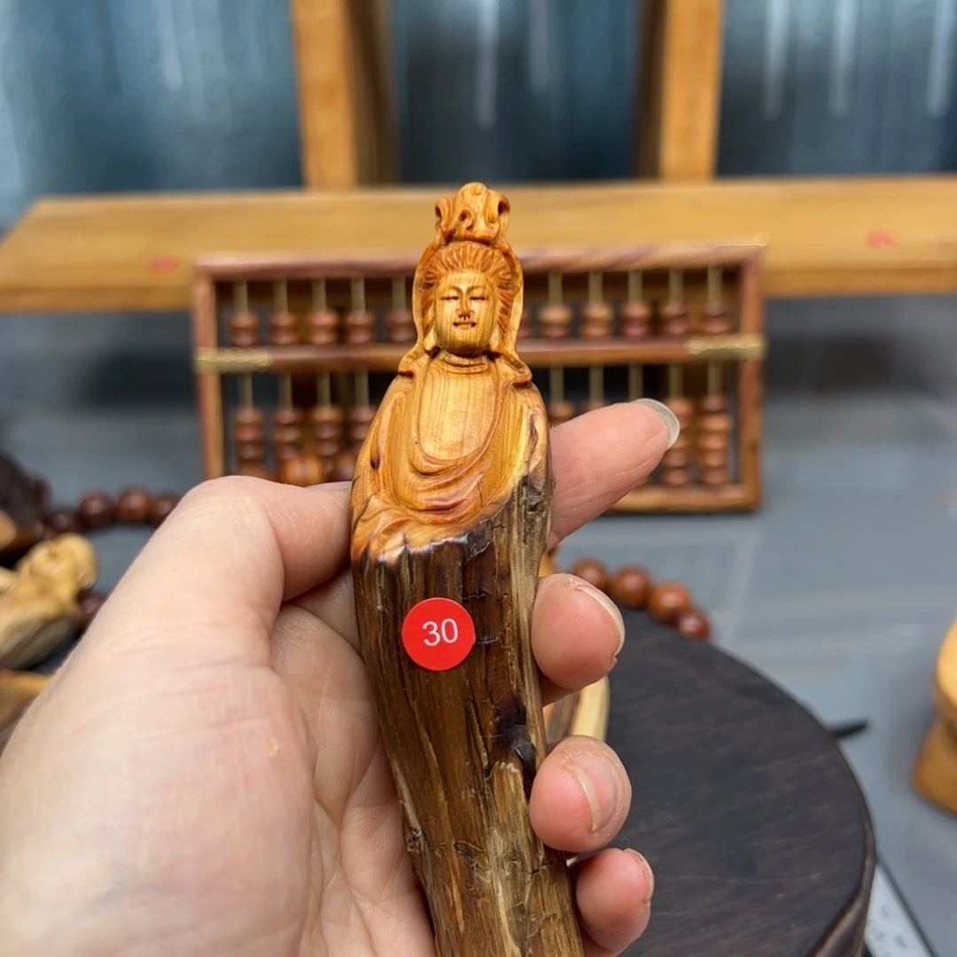 步***弓木崖柏木摆件手把件