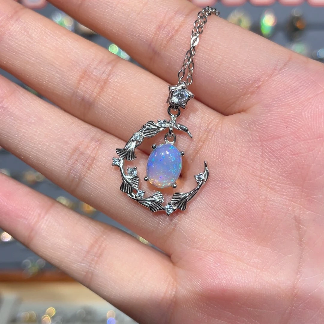 欧泊欧泊吊坠银S925镶嵌