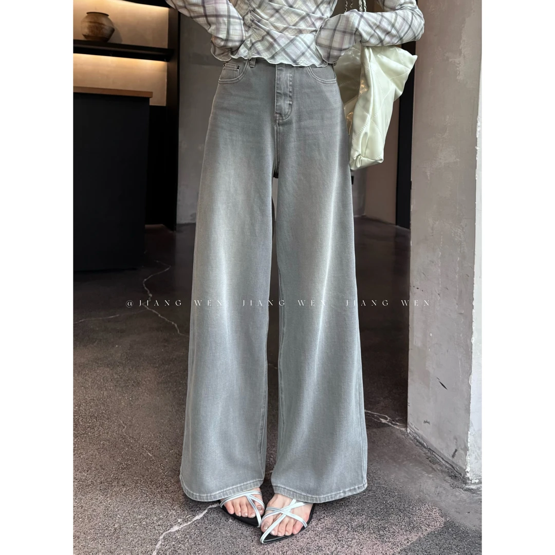 【岩灰牛仔】“杜邦莱卡四面弹”无束缚超透气做旧石磨水洗直筒牛仔裤