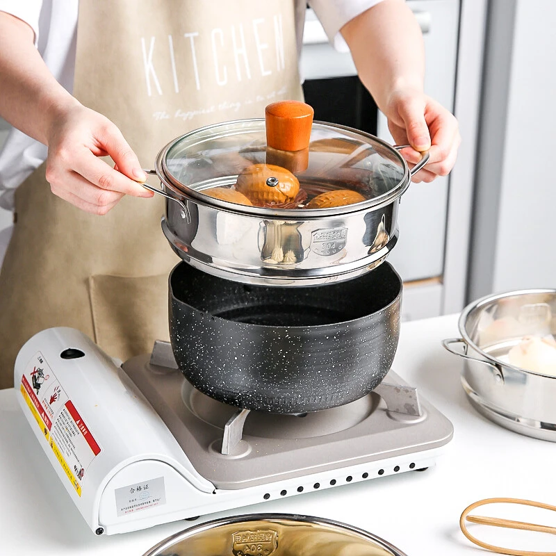 川岛屋不锈钢蒸笼蒸屉蒸架16/20cm家用小号蒸格蒸包子蒸饺子神器