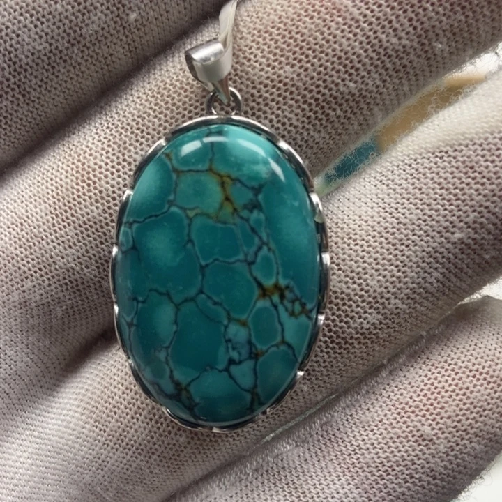 绿松石银S925镶嵌颈饰