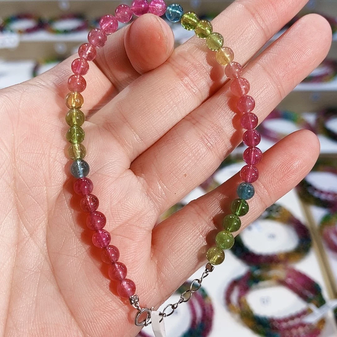 碧玺手链未镶嵌G2187-1素圈颜色微差