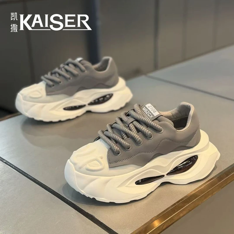 凯撒夏季新款男鞋时尚百搭厚底休闲鞋子男款跑步运动老爹鞋-CF005