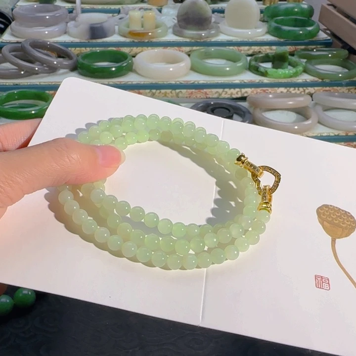 颈饰未镶嵌和田玉冰晴项链