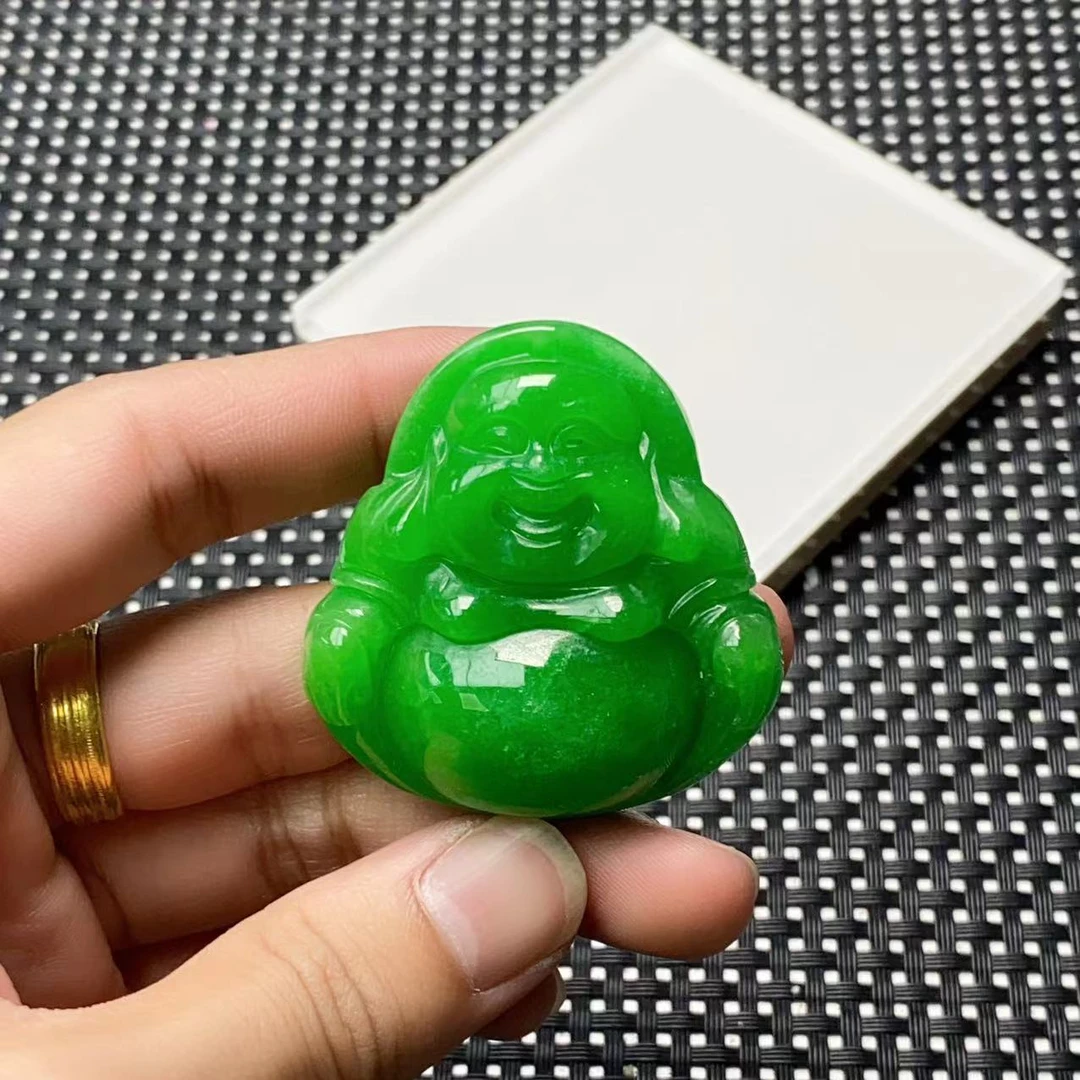 [小石]A1059绿色佛公吊坠