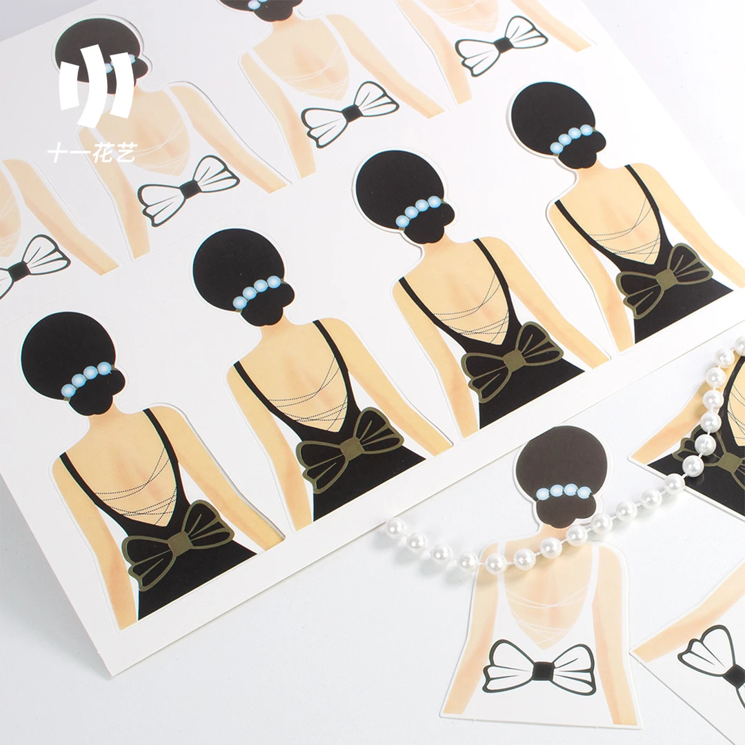 【十一】公主卡片 珍珠背影卡 鲜花花束包装材料