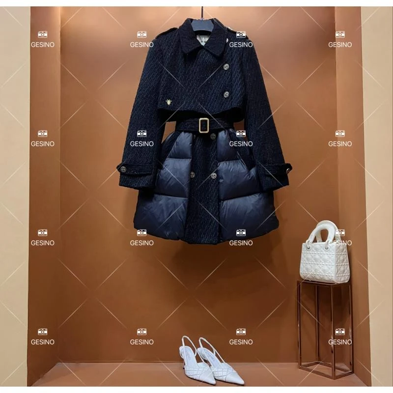 【丽】秋冬气质小香风时尚设计师中长款外套 QD-2025326