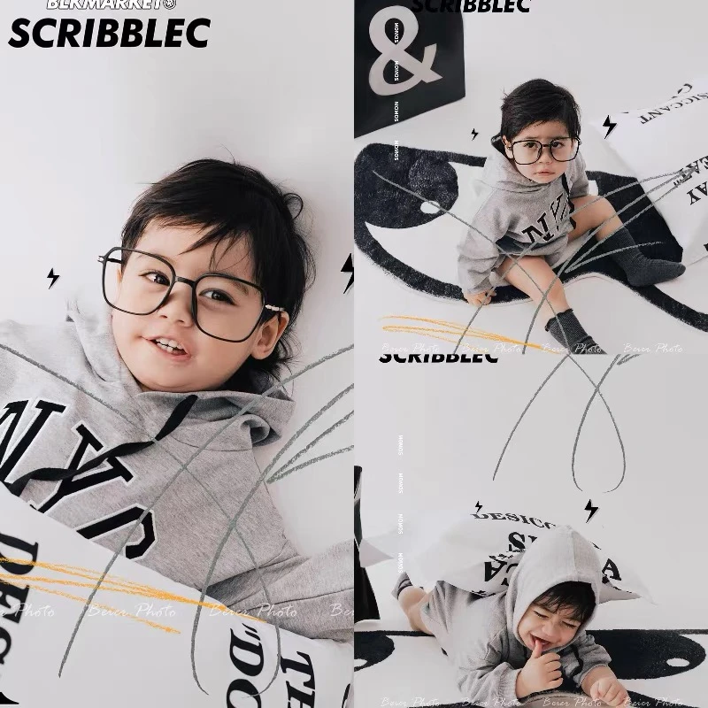 英伦ins风主题周岁男孩摄影服装道具宝宝周岁照影楼儿童摄影