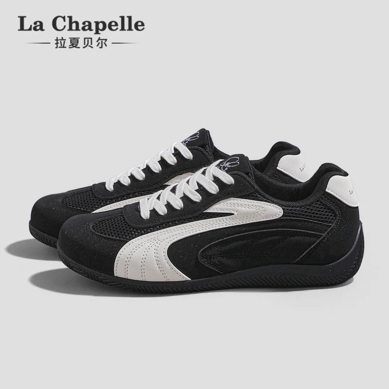 拉夏贝尔内增高网面鞋透气复古德训鞋男冬季2025新款运动休闲板鞋