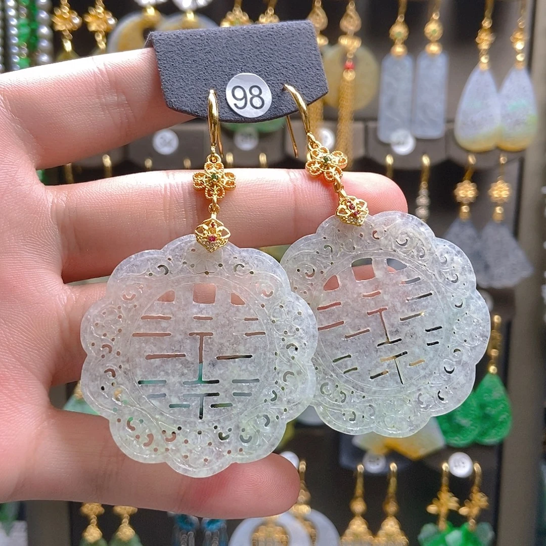 翡翠未镶嵌耳饰翡翠