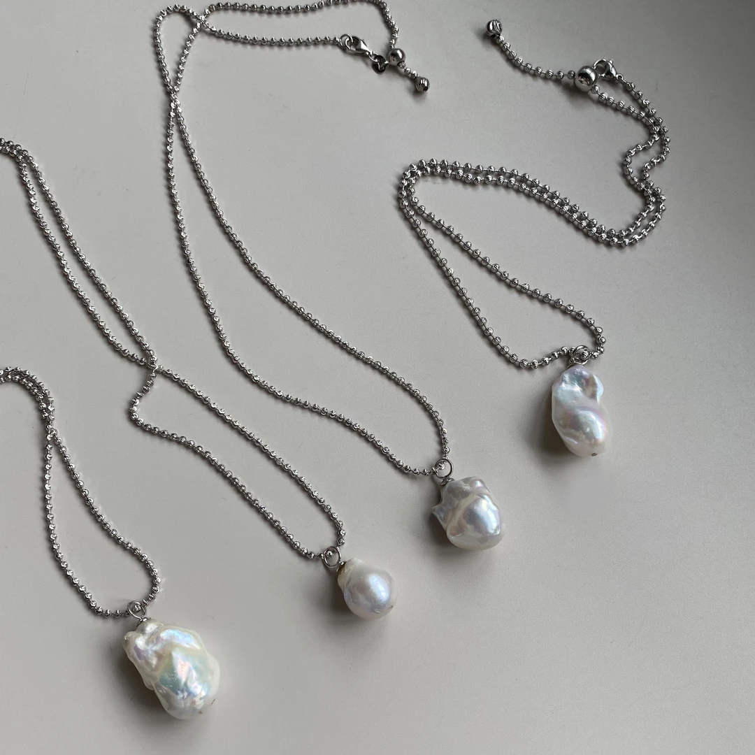 珍氏珠宝 天然淡水珍珠项链女 巴洛克气质吊坠(大巴)  多样性发一