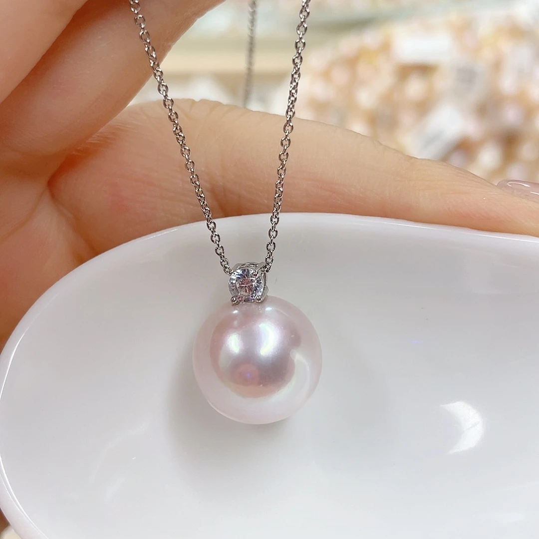 淡水珍珠银S925镶嵌吊坠(不含链)