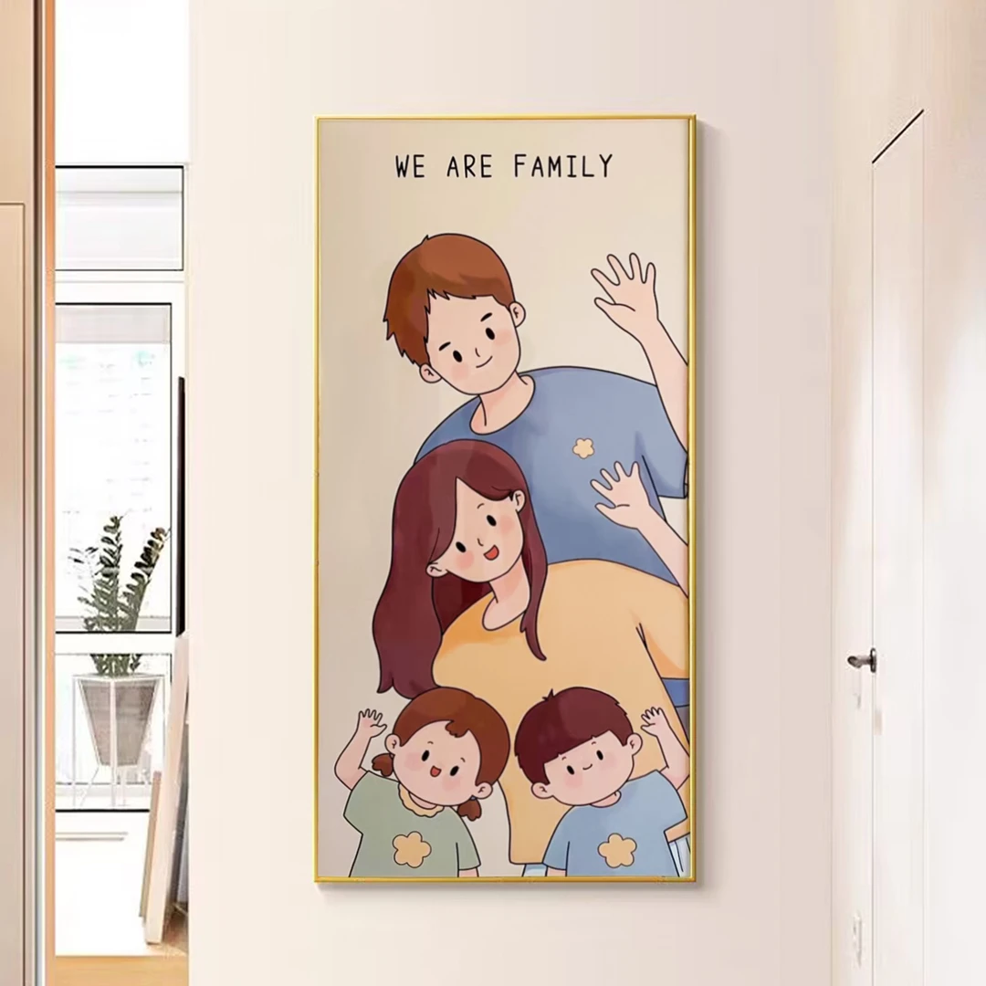 益师傅约轻奢客厅装饰画餐厅玄关走廊卧室壁画挂画一家四口80160