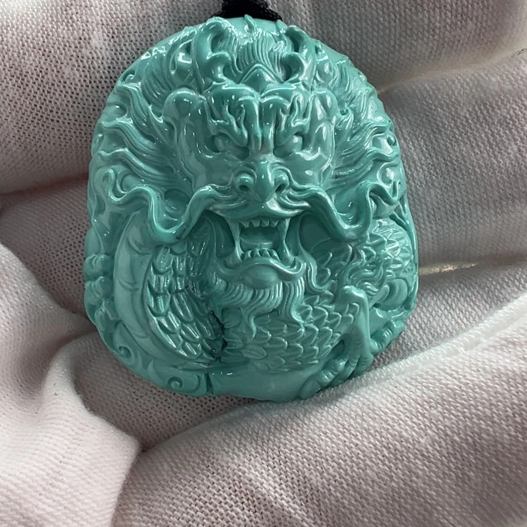 未镶嵌绿松石龙牌32mms*a