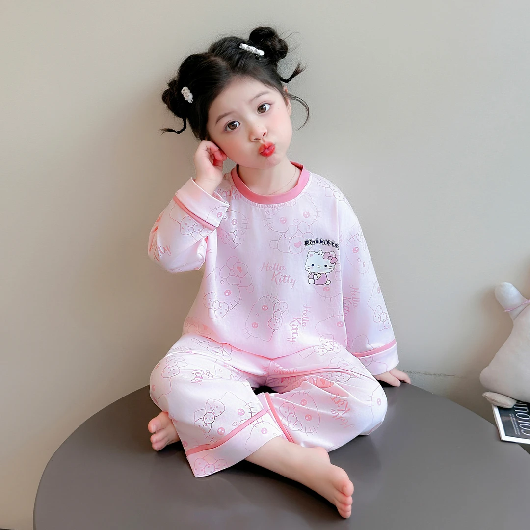 女童睡衣a类纯棉春秋季2025新款女孩长袖夏款套装宝宝儿童家居服