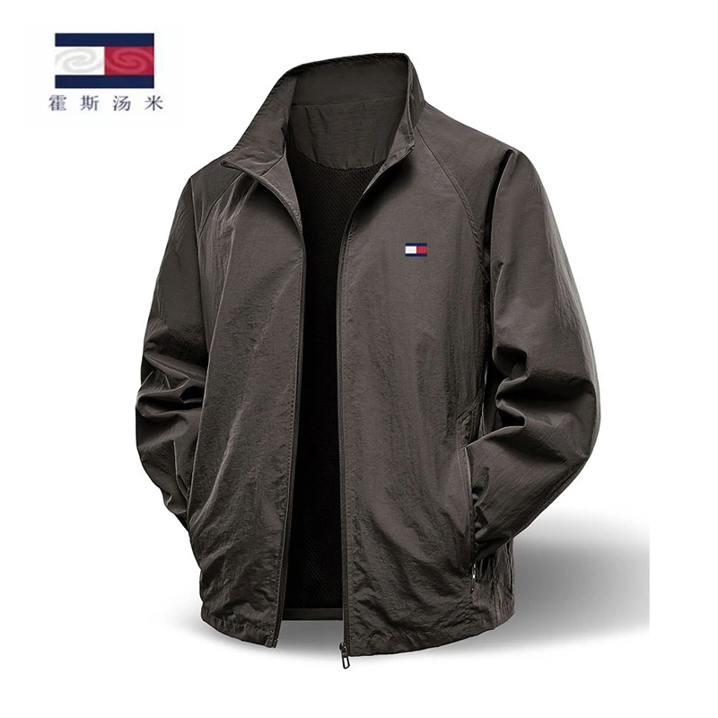 霍斯汤米男士夹克春季薄款休闲外奥户外冲锋衣三防面料大码男装潮