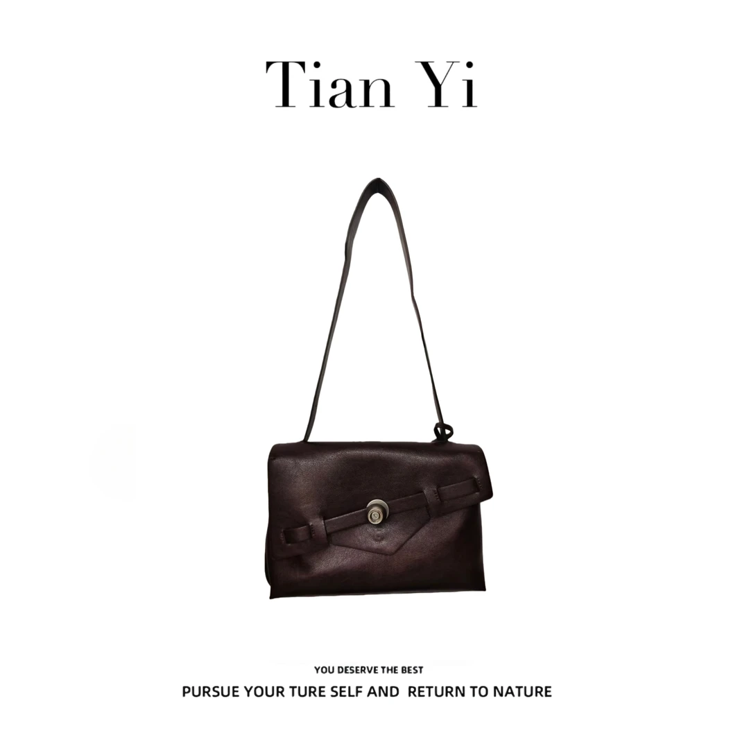 【Tian Yi渠道货】-2025新款轻奢单肩手提斜跨包 6162 咖色