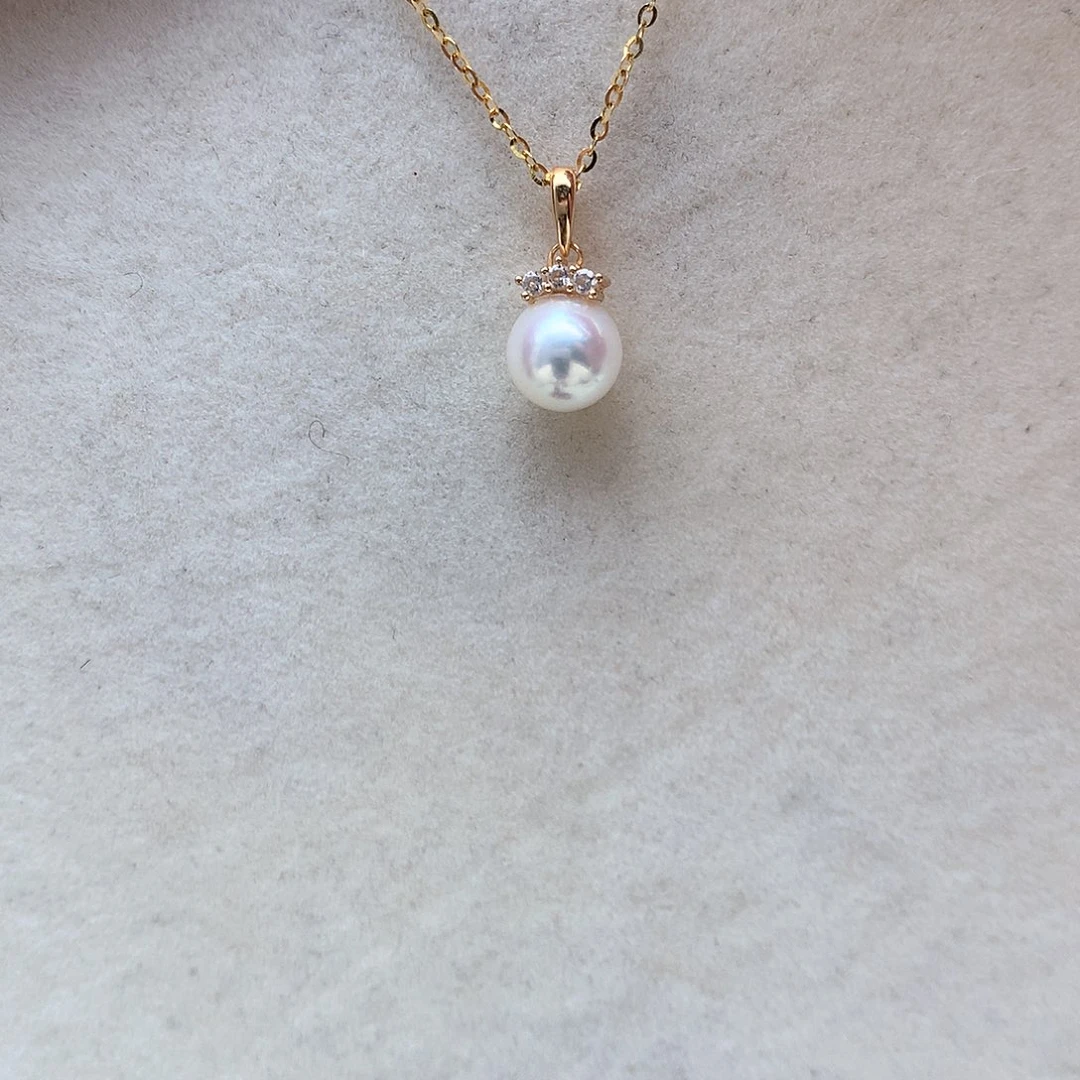 海水珍珠7-7.5mm ak睫毛银S925镶嵌