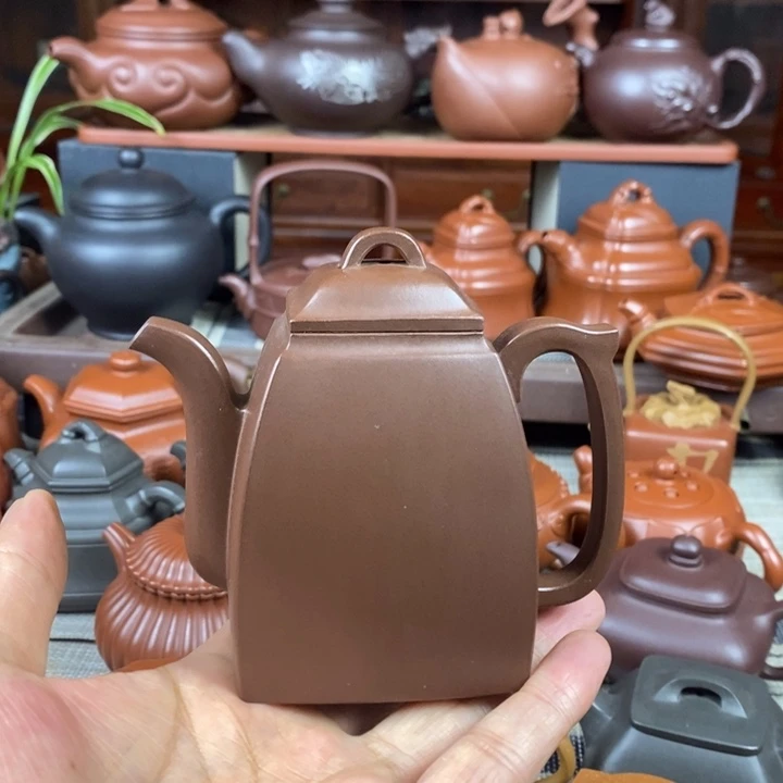 紫砂茶壶全手工汉方200cc原矿文革老紫泥特价