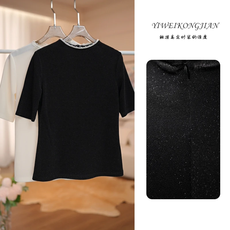 法式复古极简穿搭小众设计感纯时尚百搭简约T恤YW1073