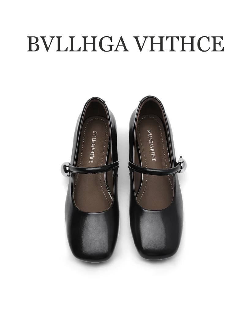 BVLLHGA VHTHCE 高版胎牛镂空时尚百搭低跟真皮穆勒鞋女鞋 8802