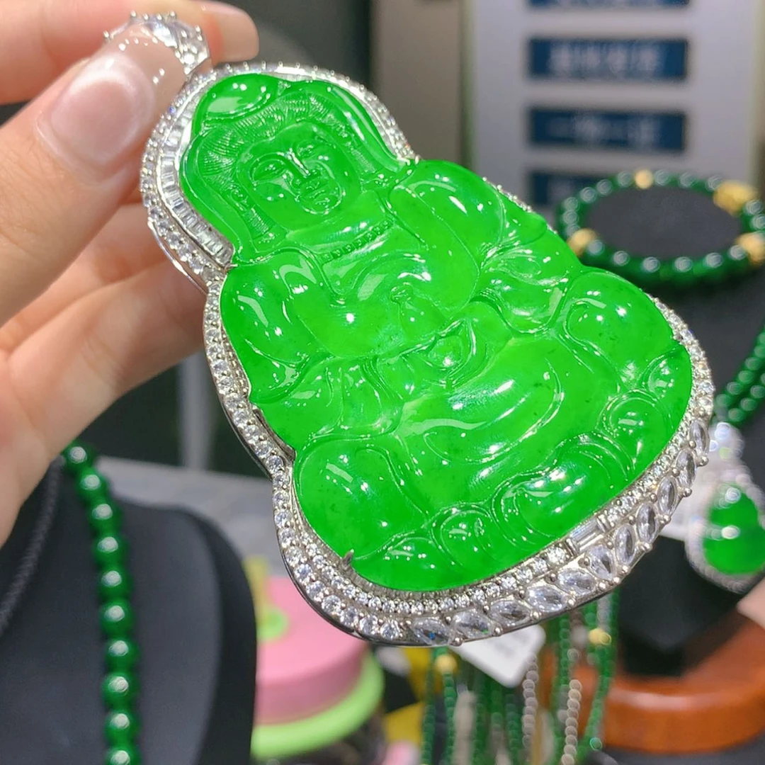 【闪购商品】颈饰银S925镶嵌翡翠5柒姐