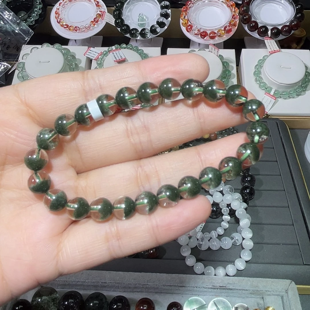 未镶嵌手串水晶绿幽灵聚宝盆手串