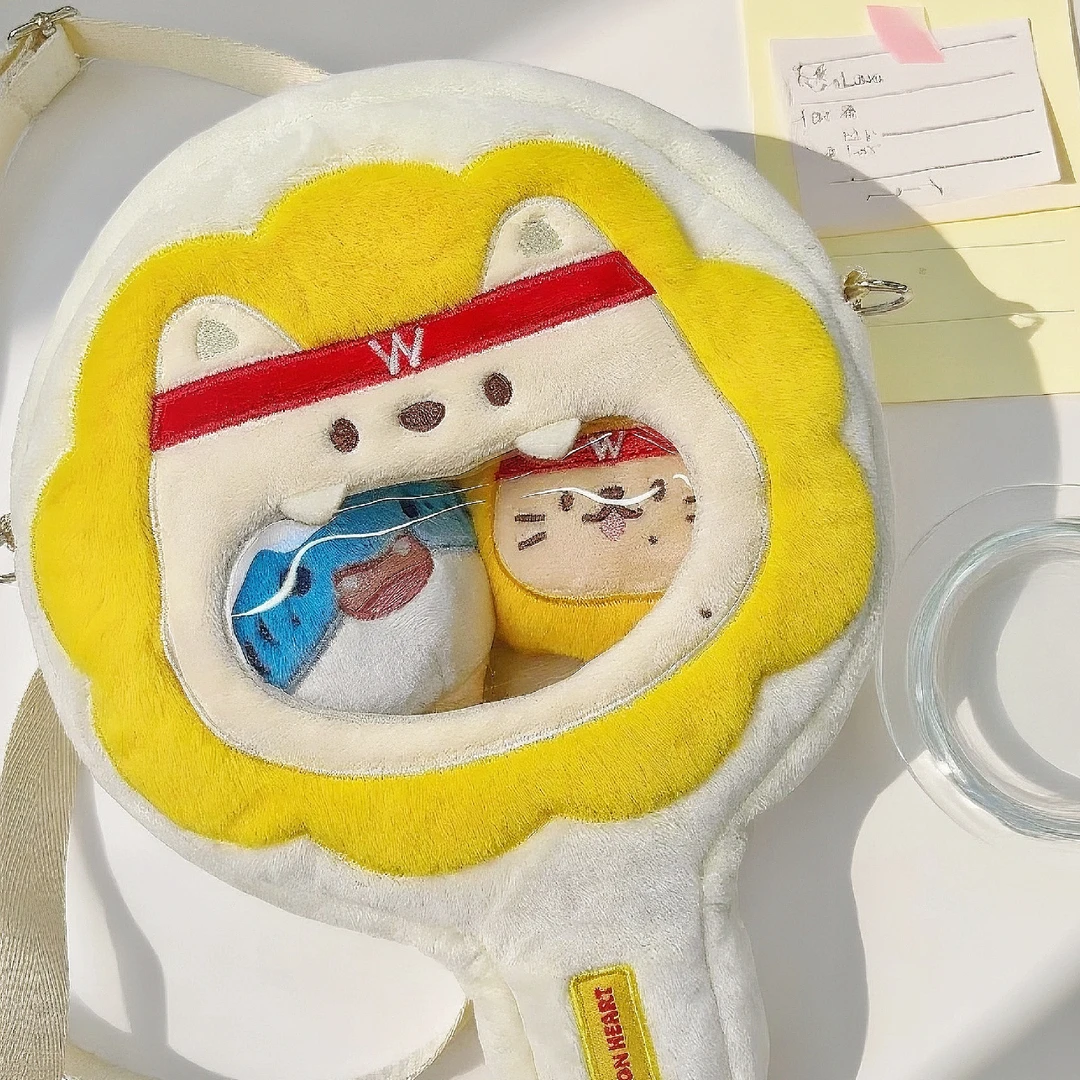 莎头俱乐部毛绒玩偶痛包 娃包 球拍包三合一 可爱 小众女生礼物