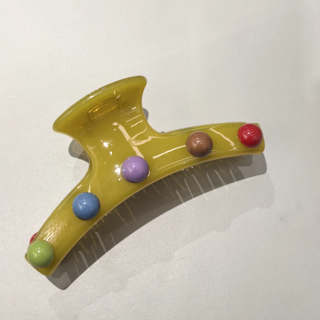 A541彩色豆豆姜黄色衣架款双弹簧抓夹