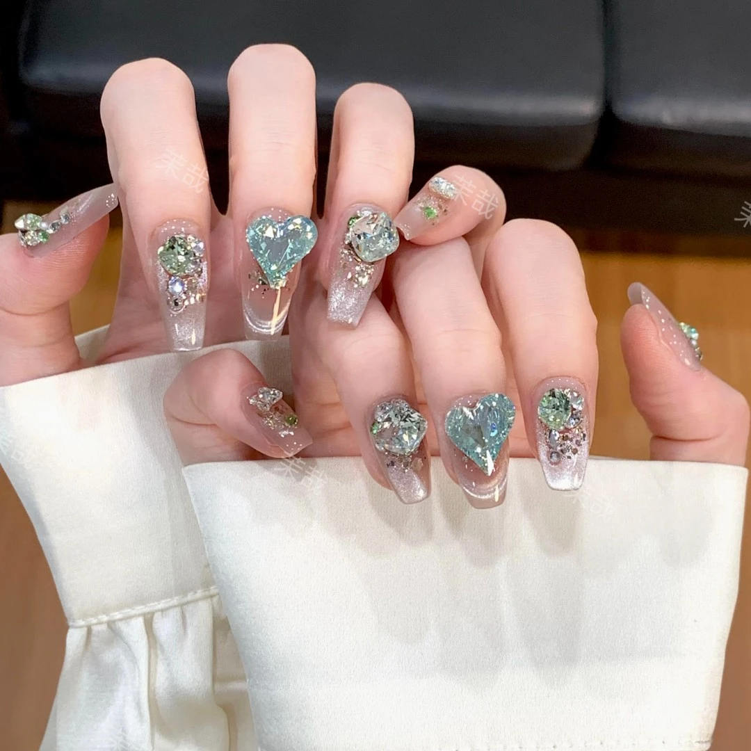 茉哉【主钻歪心华子/空谷幽兰】纯手工定制拆卸穿戴甲A3922