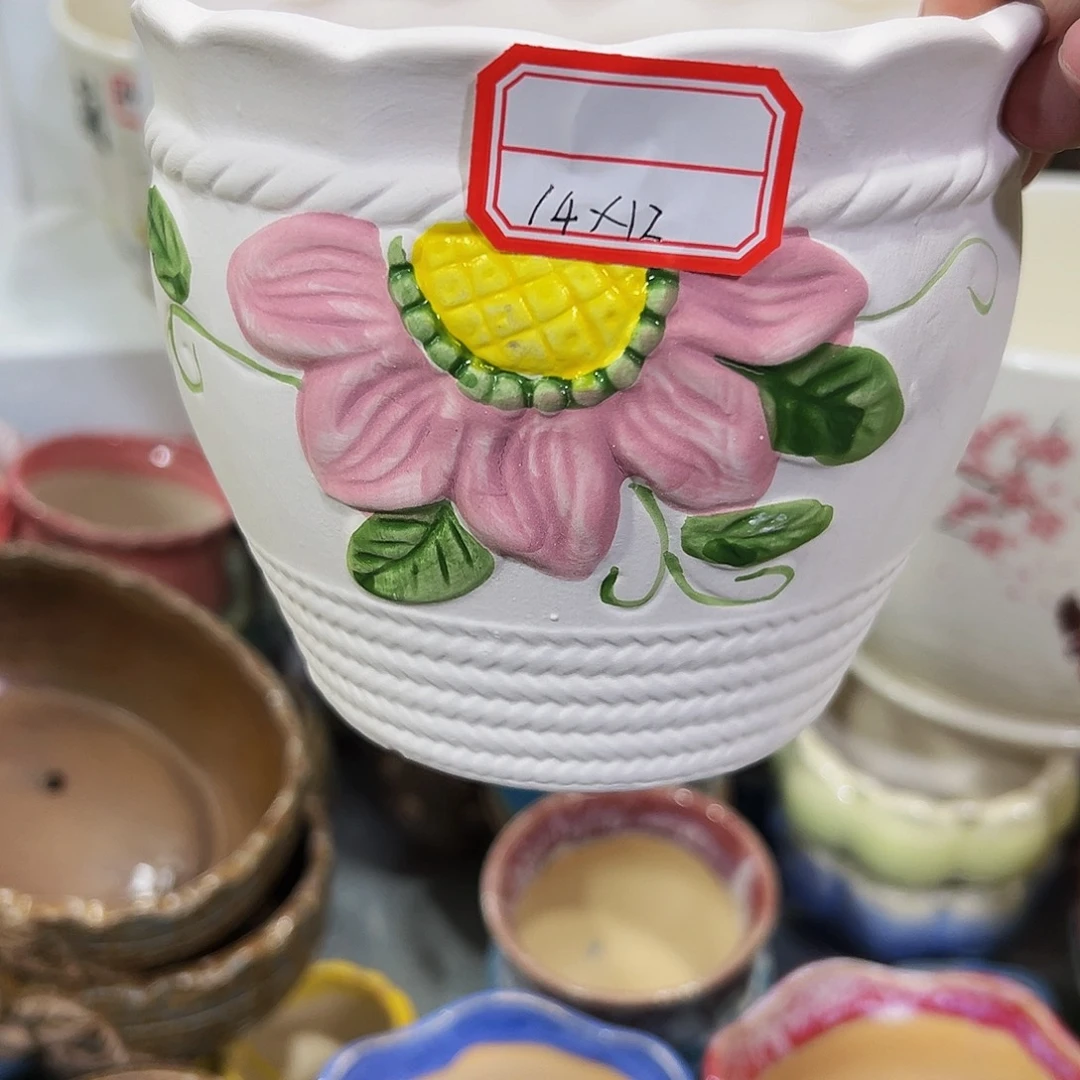 外贸尾单陶瓷花盆10米包邮