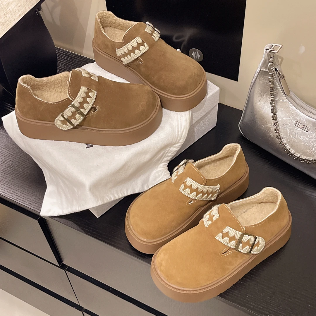 雪地靴女秋冬2025新款勃肯鞋加绒棉鞋毛毛女鞋子低帮短靴