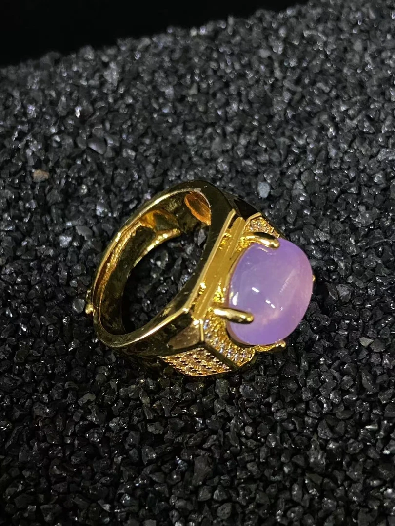 97 缅翡紫罗兰戒指--多样性发其一 经典款气质时尚精致精美583