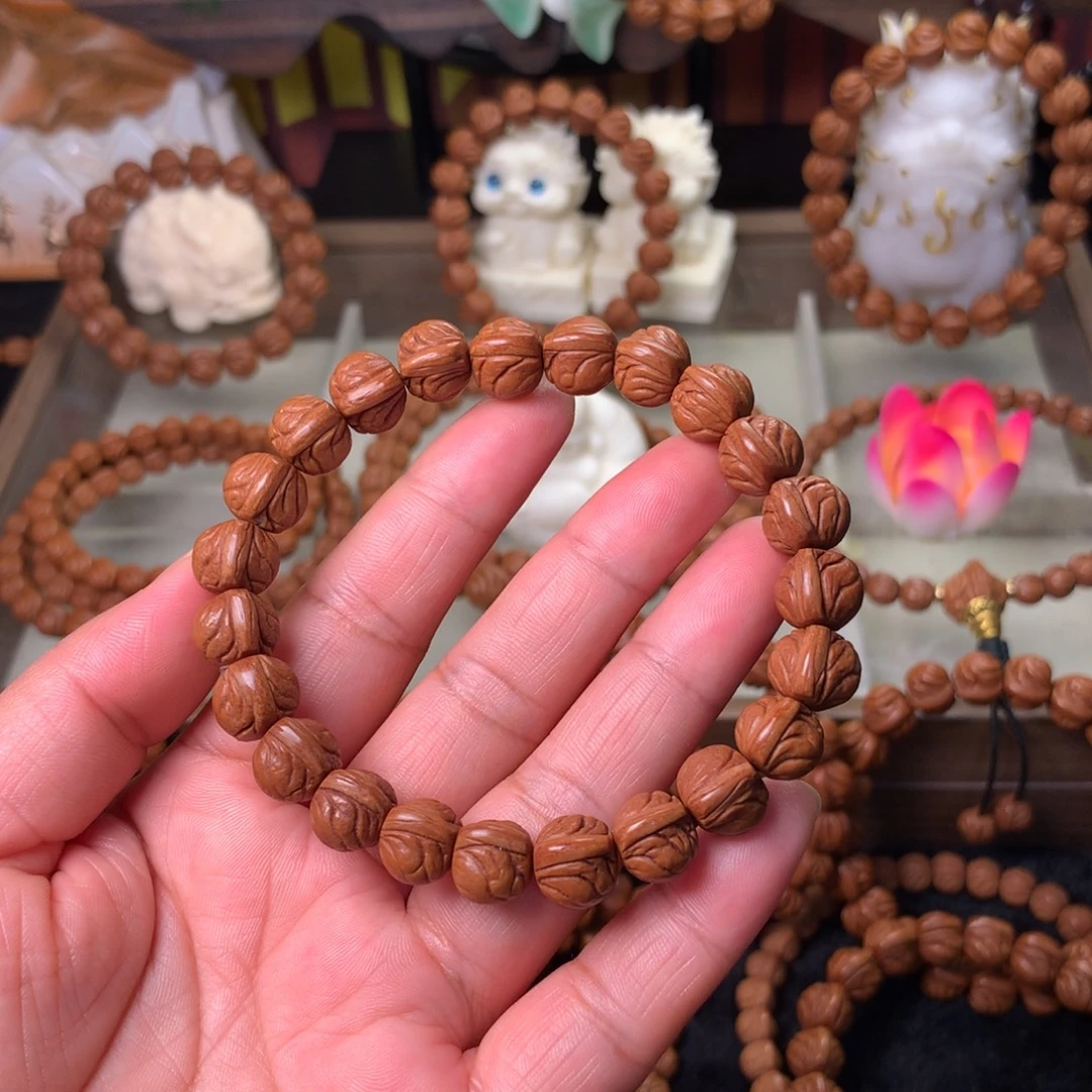 吊坠桃核玉龙脊手串11