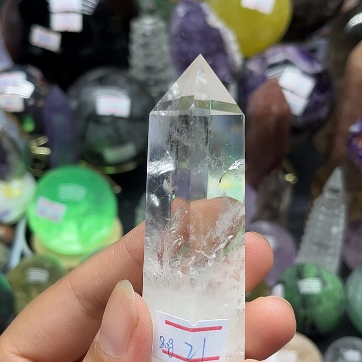 水晶珠宝半成品未镶嵌80克白水晶柱