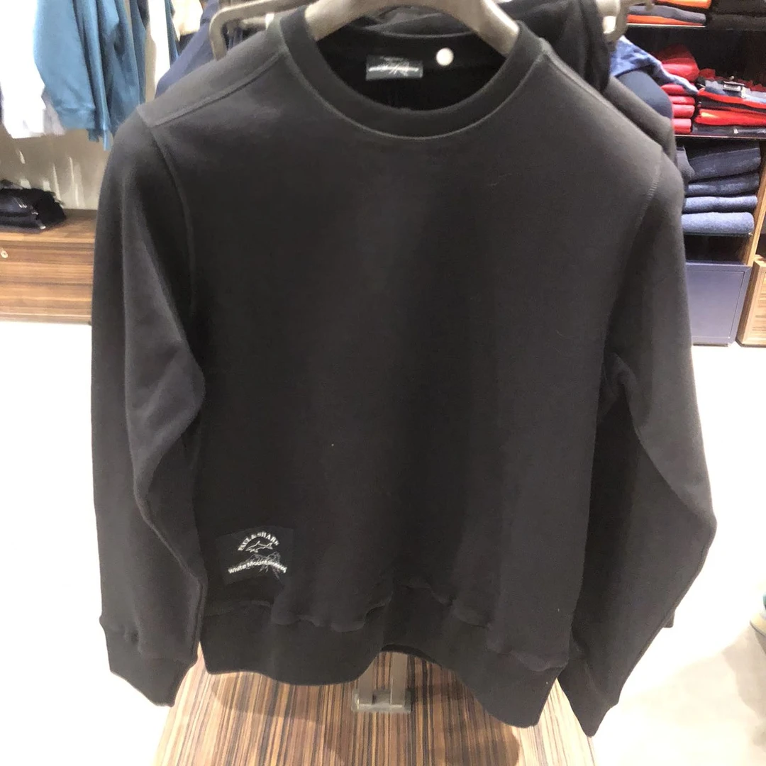 意鲨 不可退换 黑色带logo男士圆领卫衣