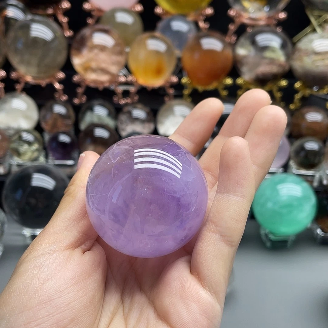 水晶珠宝半成品未镶嵌天然巴西紫45.5mm