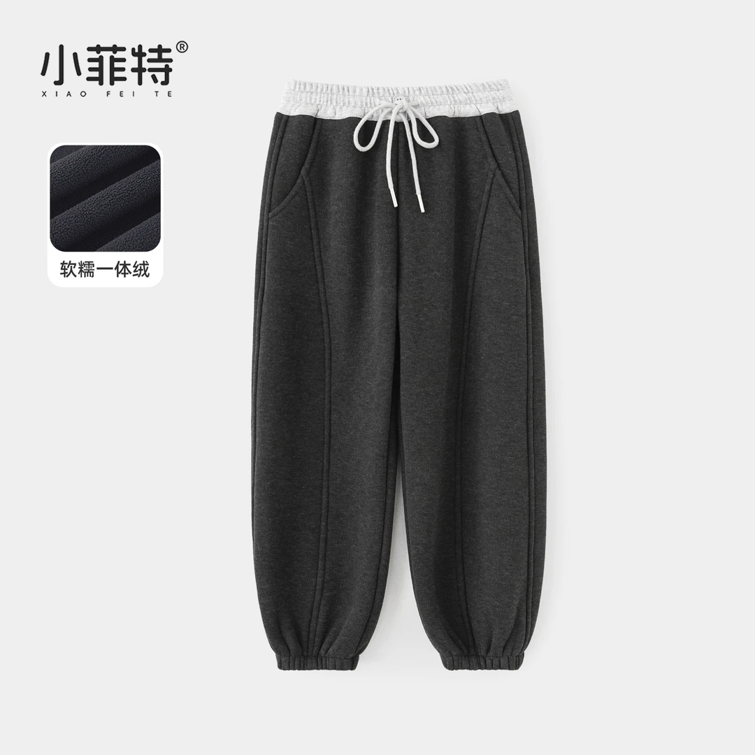 小菲特女童冬装加绒卫裤中大童保暖束脚裤儿童加厚长裤HNKD57627