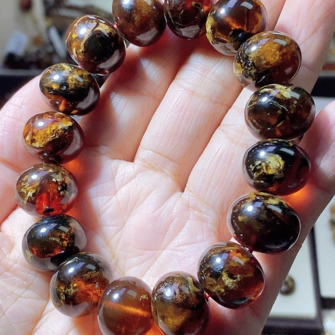 未镶嵌琥珀裸石俺**样血蜡花16m