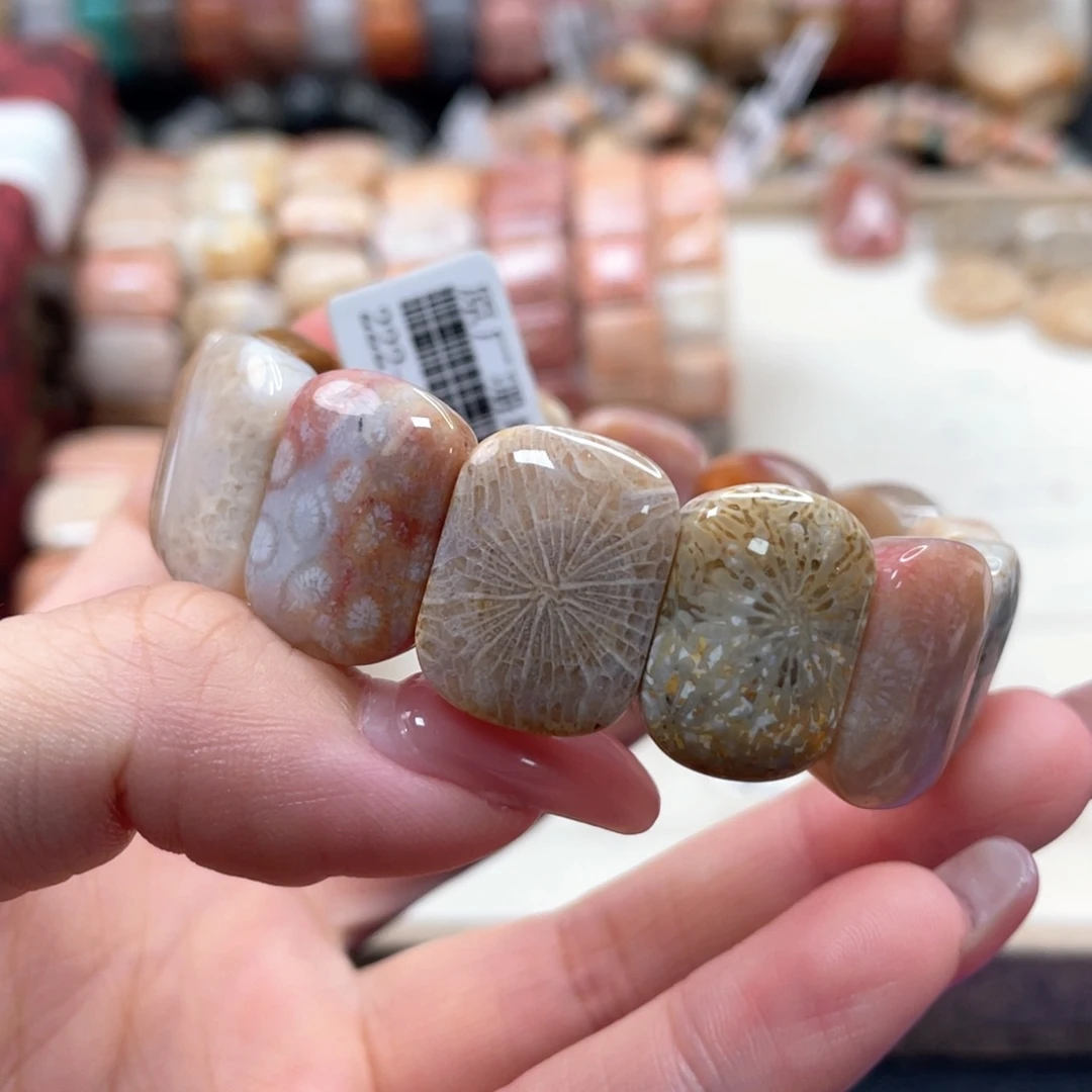 硅化珊瑚（珊瑚玉）手链未镶嵌冉*757