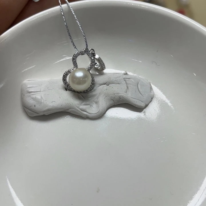 银S925镶嵌海水珍珠颈饰AK8-9mm10号